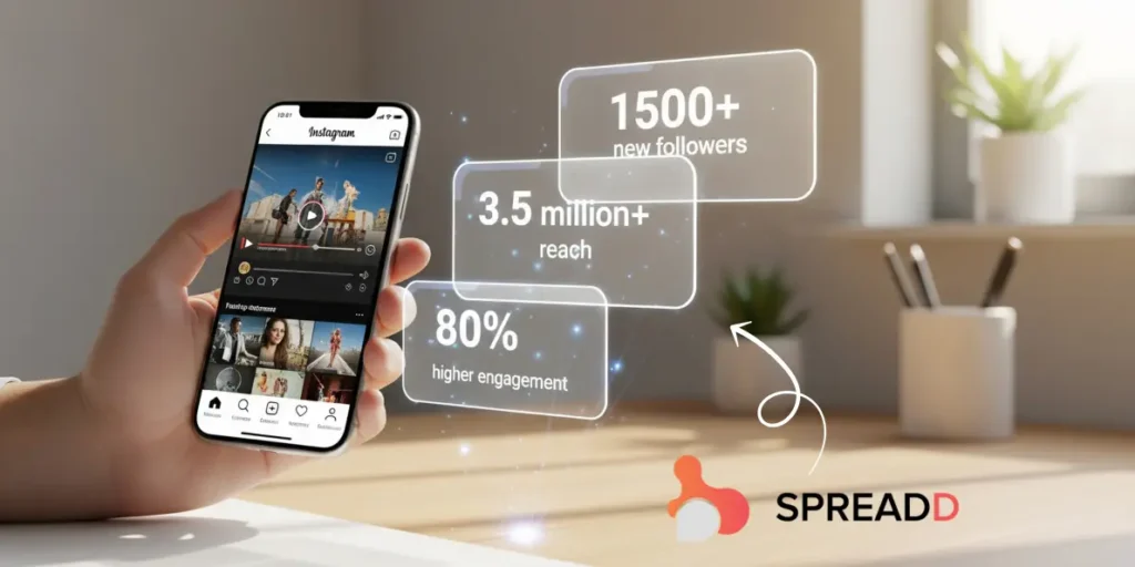Instagram engagement metrics on smartphone screen
